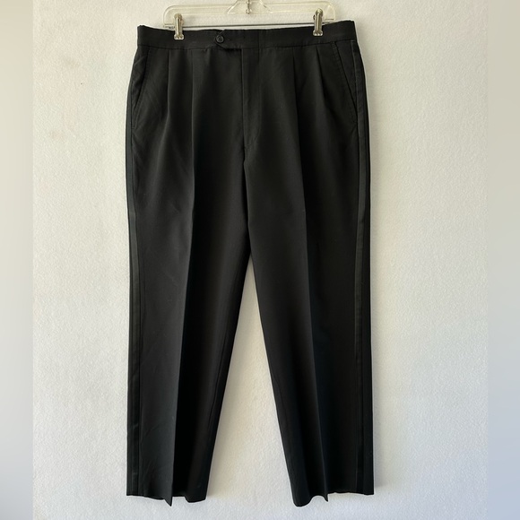 Stafford Formal Wear Men's Tuxedo Stripe Black Dress Pants Size 36x30 - Picture 1 of 5